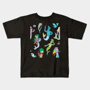 Mer-Friends Pattern Kids T-Shirt